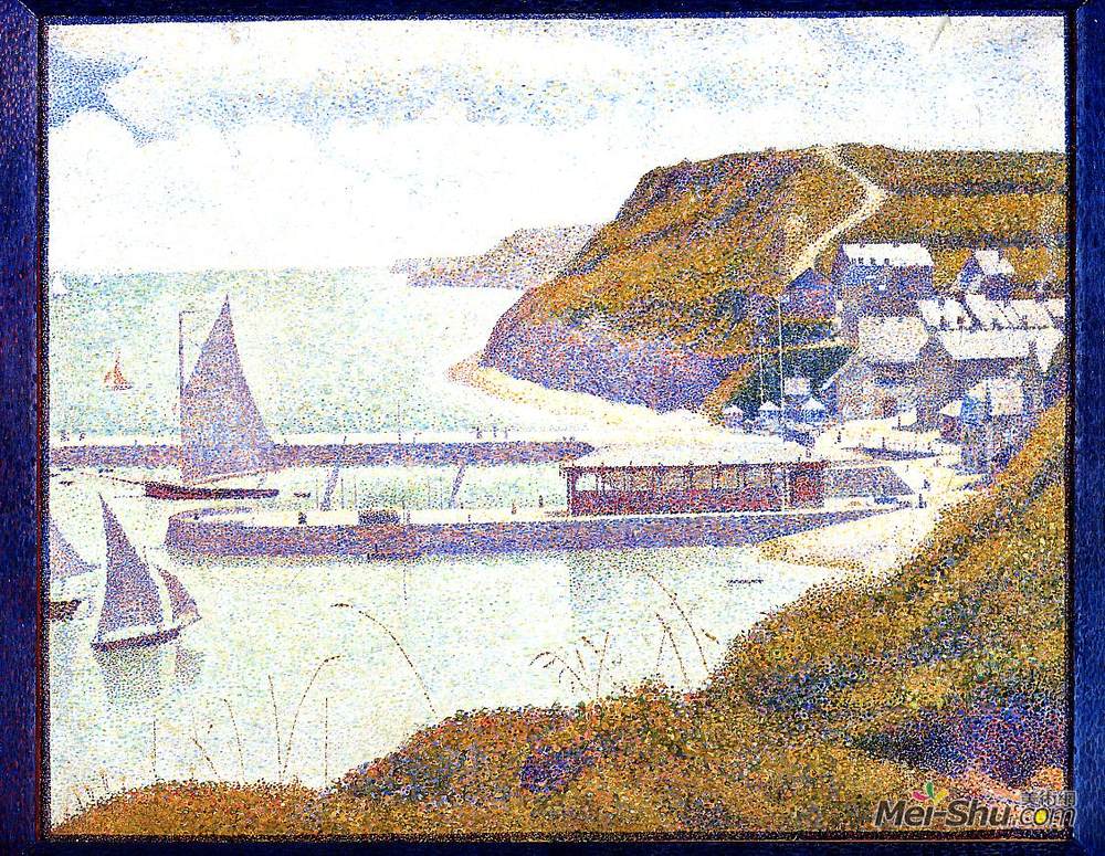 乔治·修拉(Georges Seurat)高清作品《在涨潮时的港口》