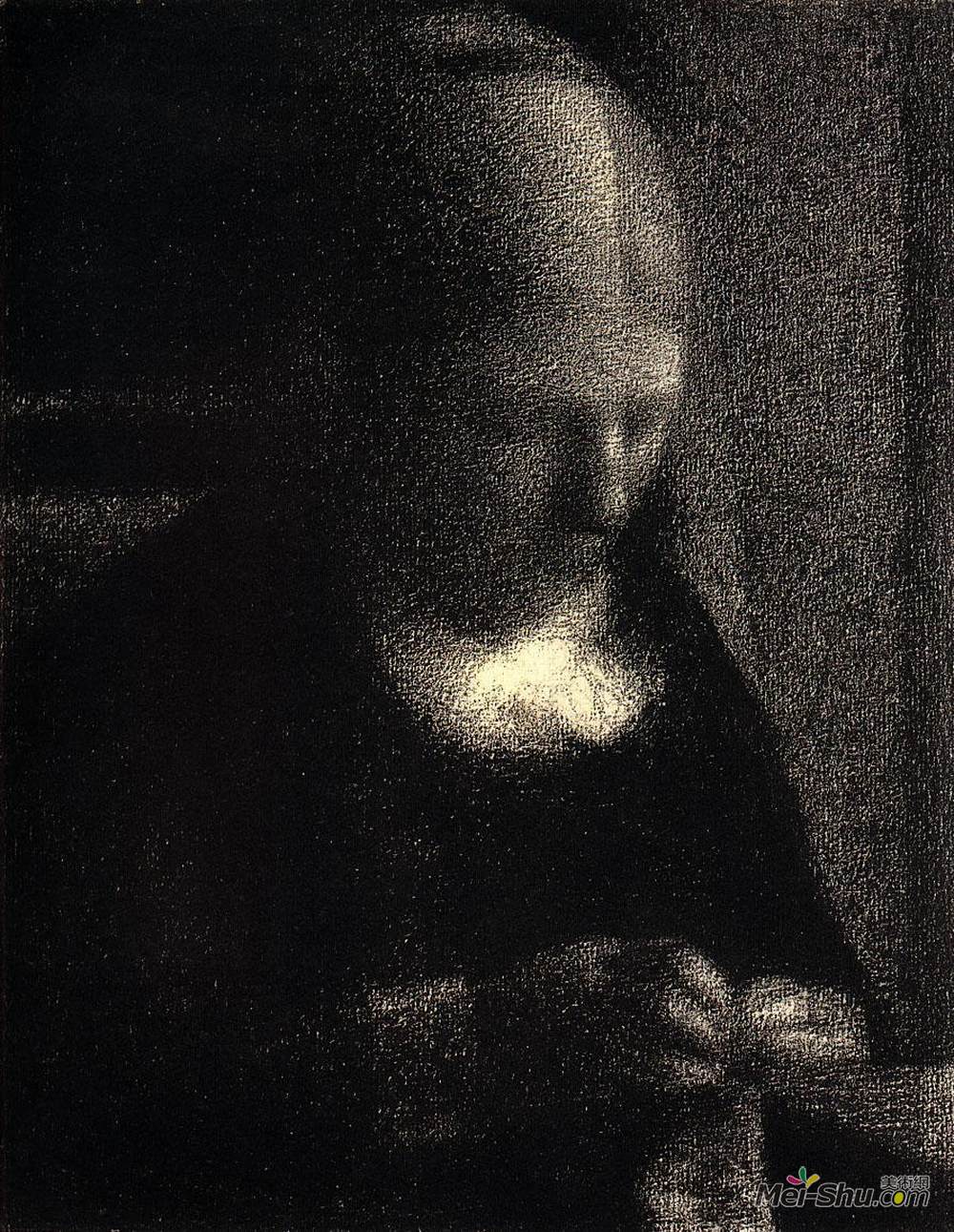 乔治·修拉(Georges Seurat)高清作品《艺术家的母亲》