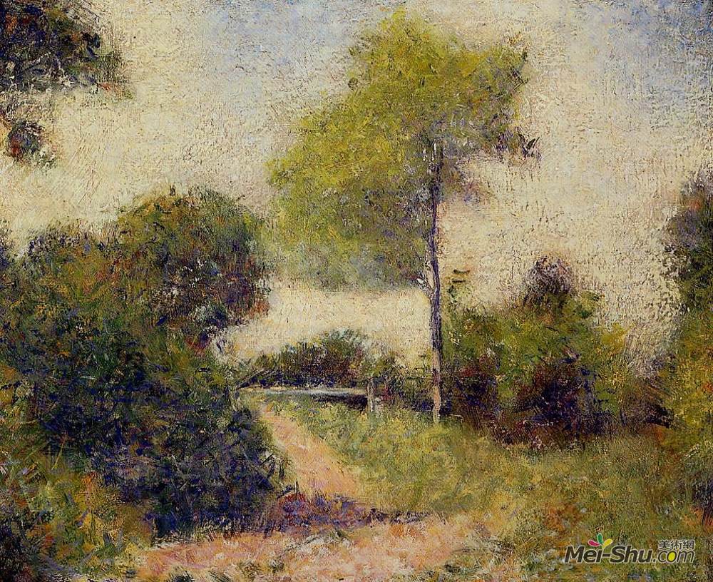乔治·修拉(Georges Seurat)高清作品《树篱（也称为结算）》