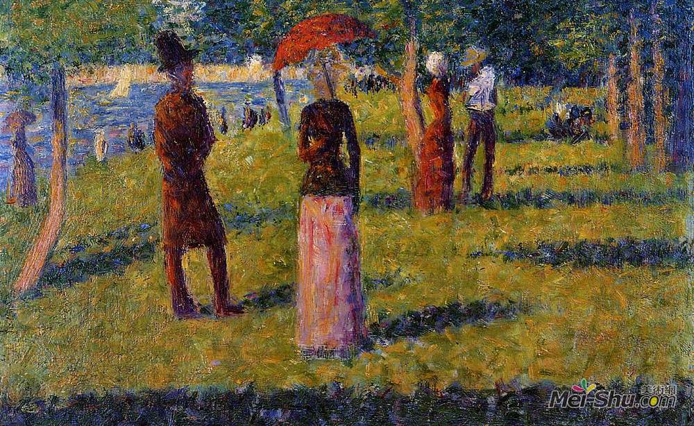 乔治·修拉(Georges Seurat)高清作品《绳色裙》