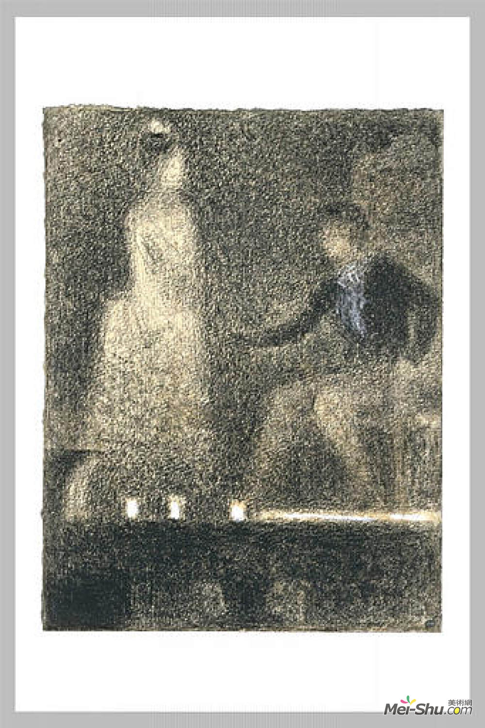 《剧院里的景色》乔治·修拉(georges seurat)高清作品欣赏