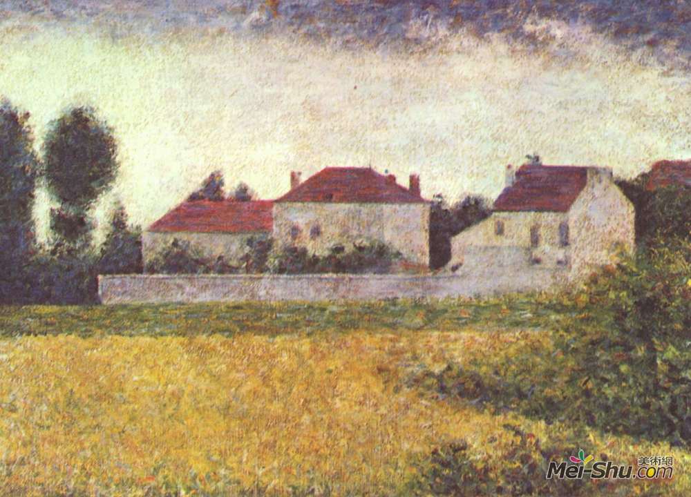 乔治·修拉(Georges Seurat)高清作品《白房子》