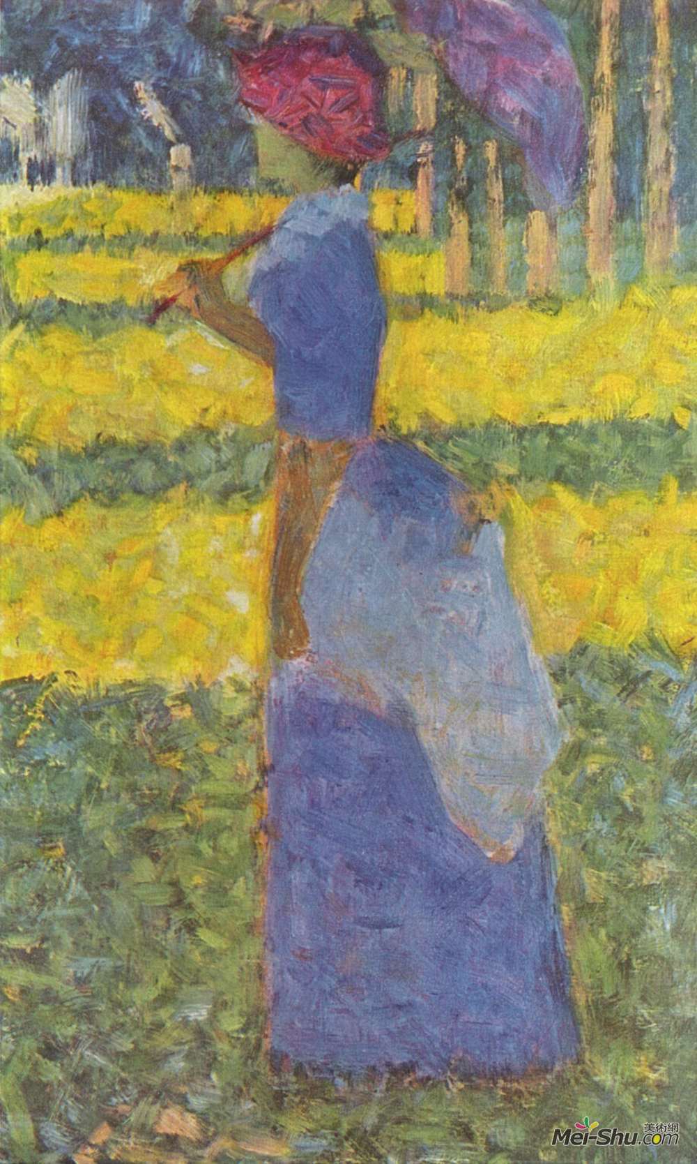 乔治·修拉(Georges Seurat)高清作品《带伞的女人》