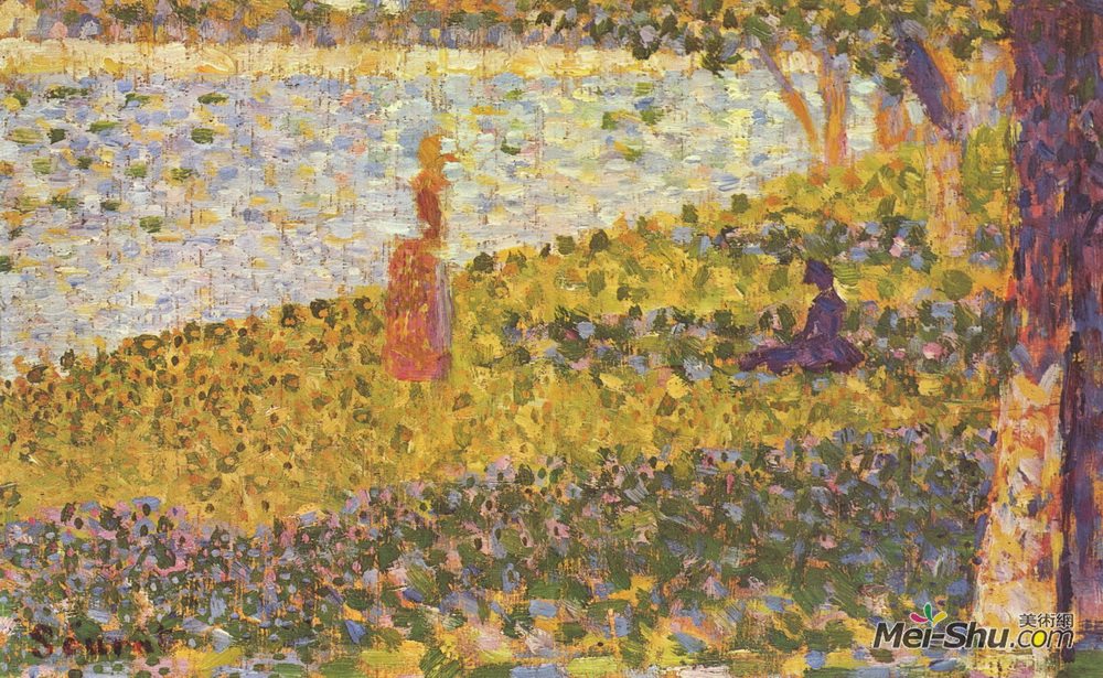 乔治·修拉(Georges Seurat)高清作品《水边的女人》