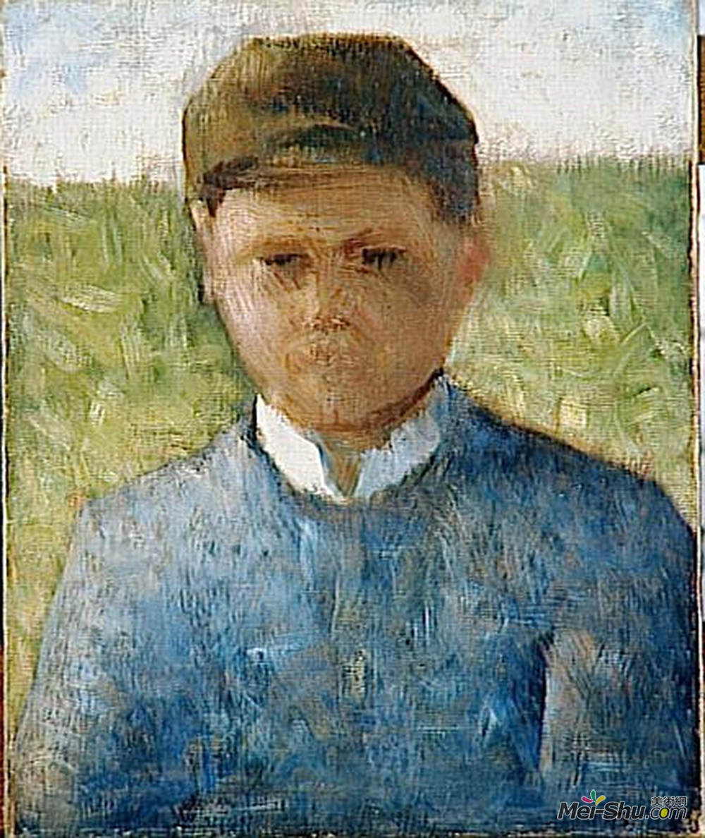 乔治·修拉(Georges Seurat)高清作品《蓝色青年农民》