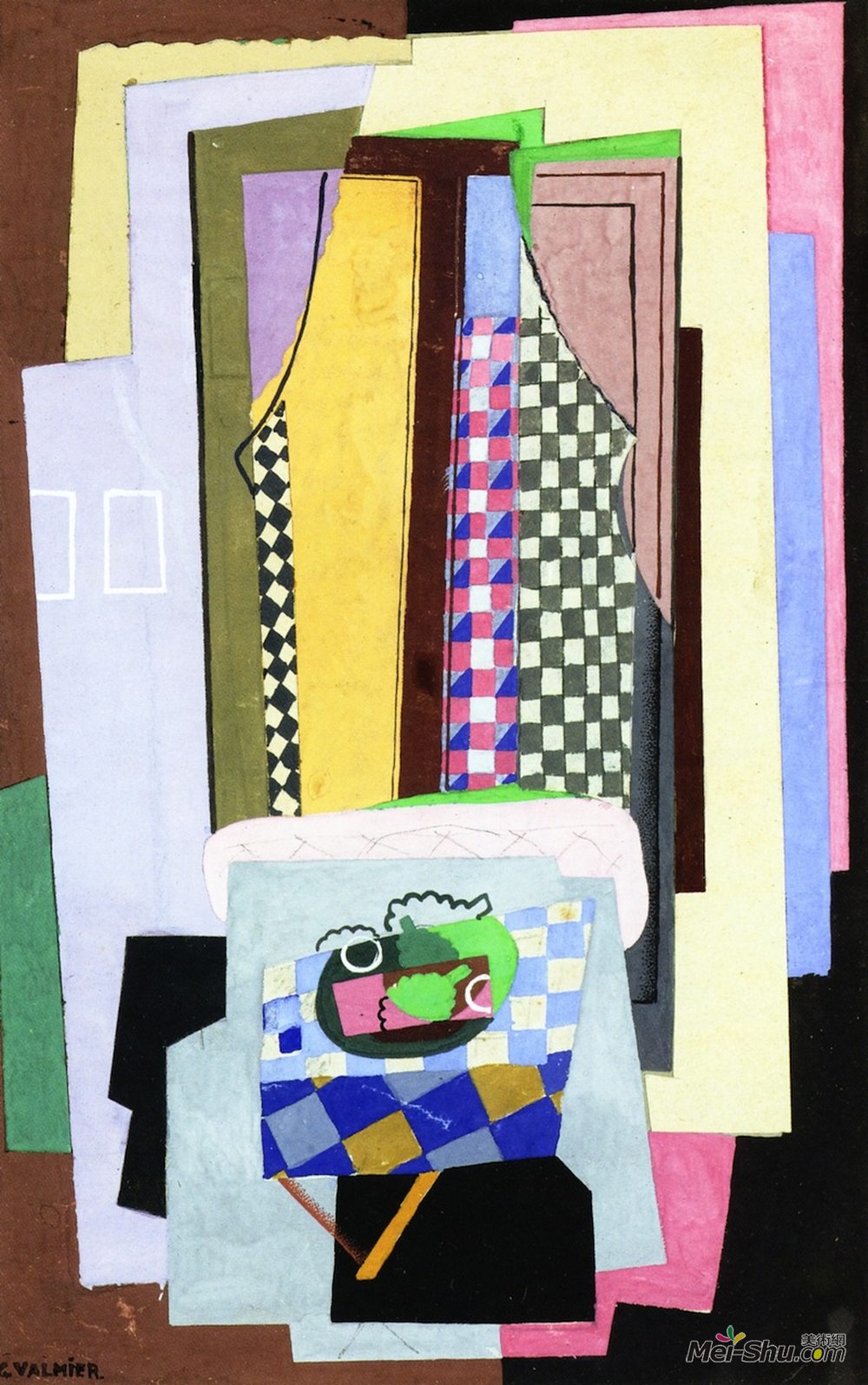 乔治斯·瓦米尔(Georges Valmier)高清作品《窗前的静物》