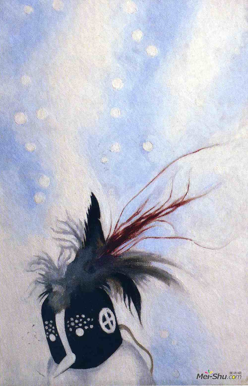 乔治亚·欧姬芙(Georgia O'Keeffe)高清作品《Kokopelli with Snow》