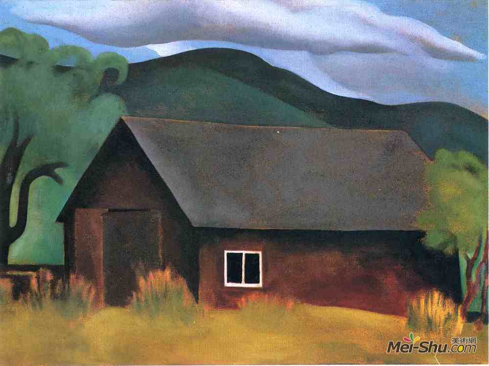 乔治亚·欧姬芙(Georgia O'Keeffe)高清作品《我的简陋小屋，乔治湖》