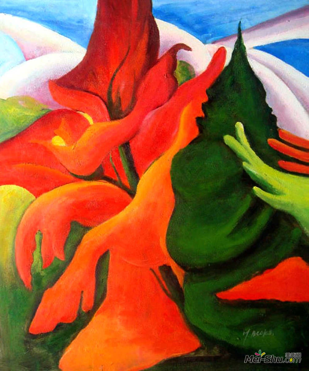 乔治亚·欧姬芙(Georgia O'Keeffe)高清作品《熔岩火山》