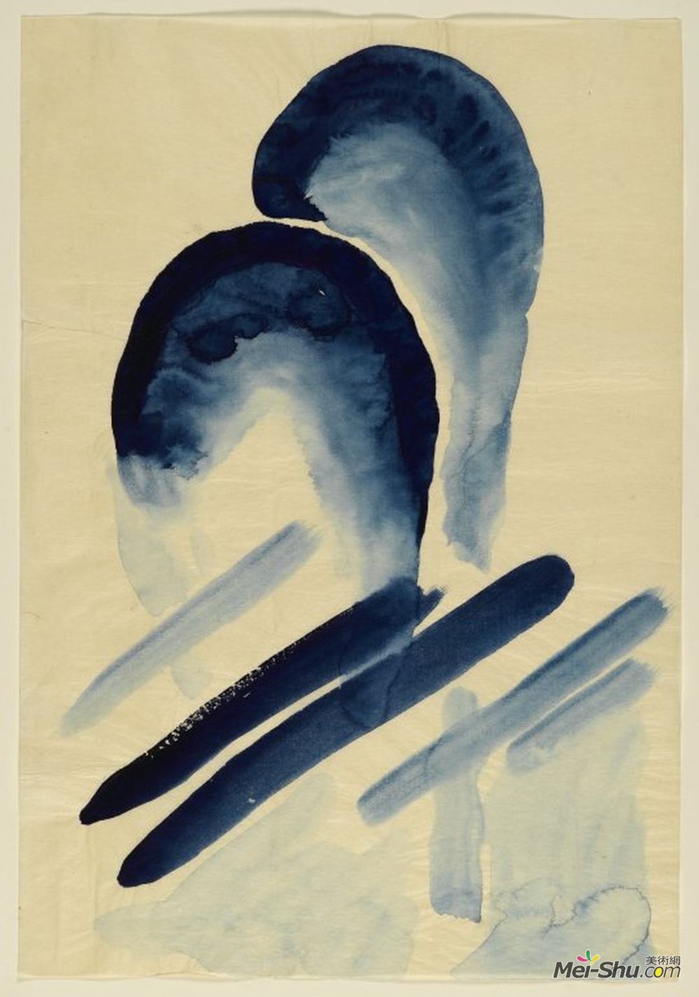 乔治亚·欧姬芙(Georgia O'Keeffe)高清作品《蓝色- 03》