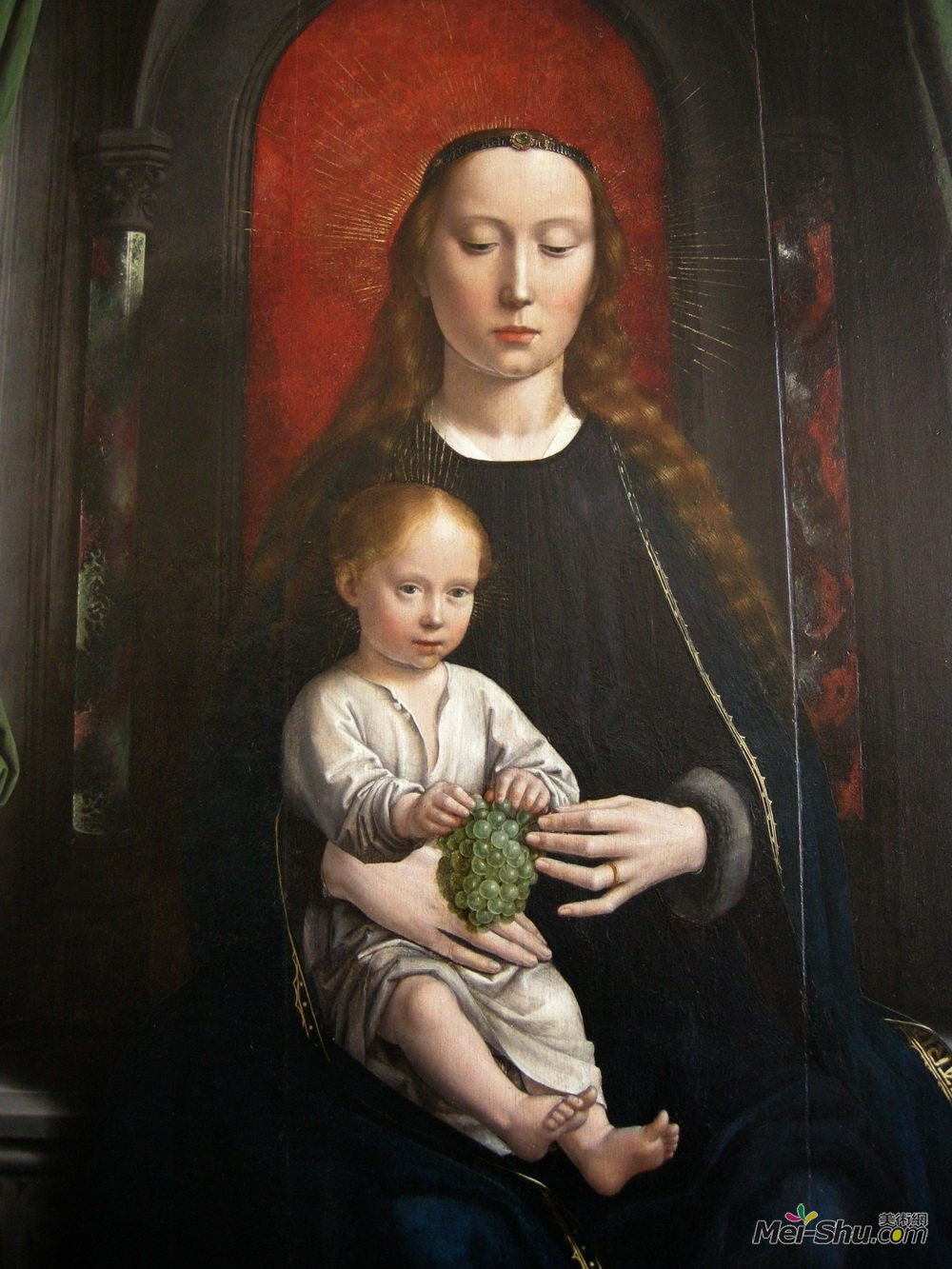 杰勒德·大卫(Gerard David)高清作品《Polyptych of Cervara: center panel Madonna and Child Enthron》