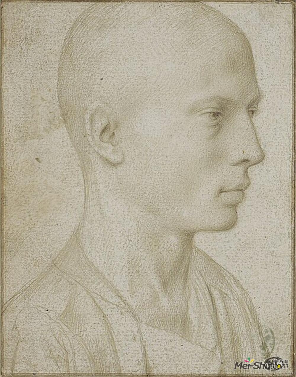 杰勒德·大卫(Gerard David)高清作品《剃光头小男孩的半身像研究》