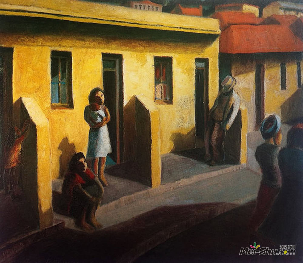 杰拉德·塞科托(Gerard Sekoto)高清作品《黄色住宅：第六区》