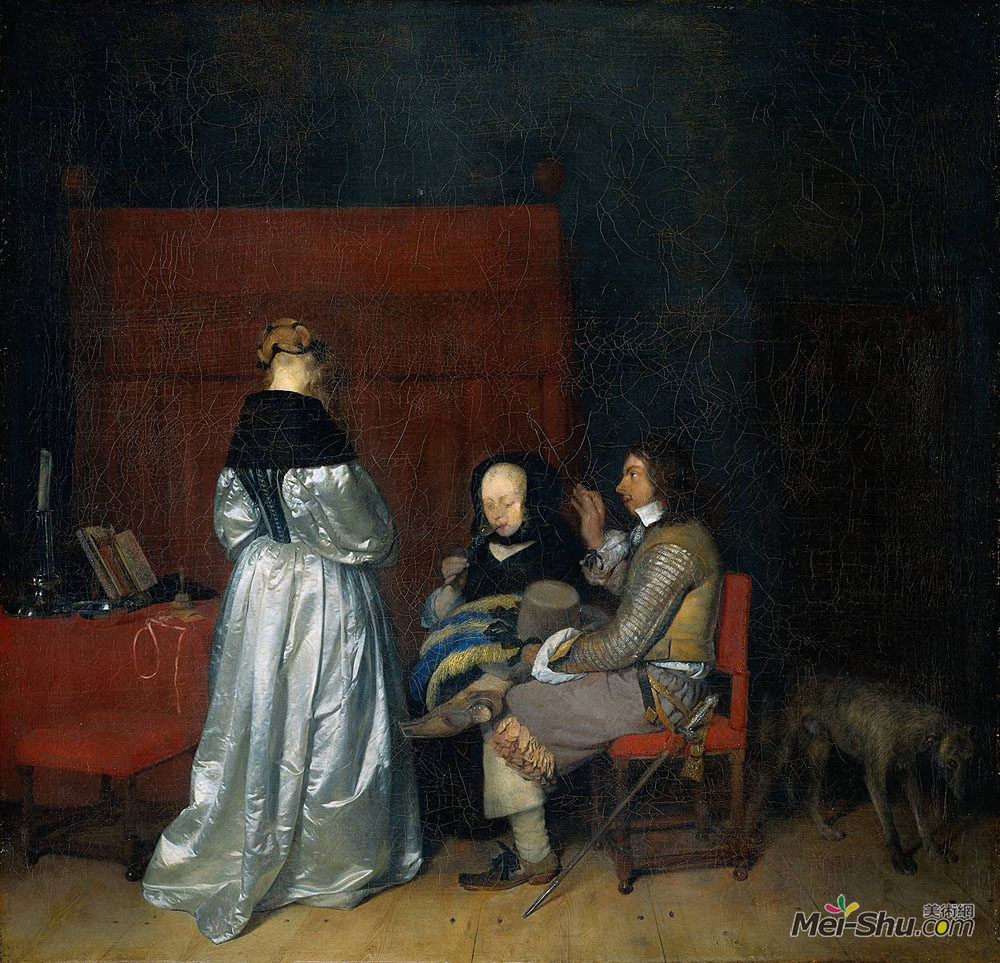 杰拉德·特·博尔奇(Gerard Terborch)高清作品《豪言壮语（父子训诫）》