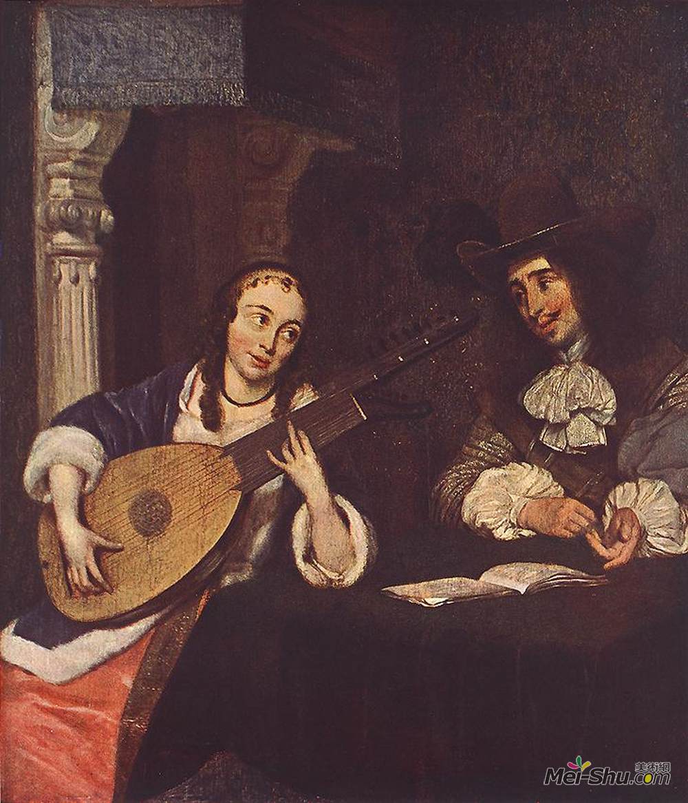 杰拉德·特·博尔奇(Gerard Terborch)高清作品《琵琶女》