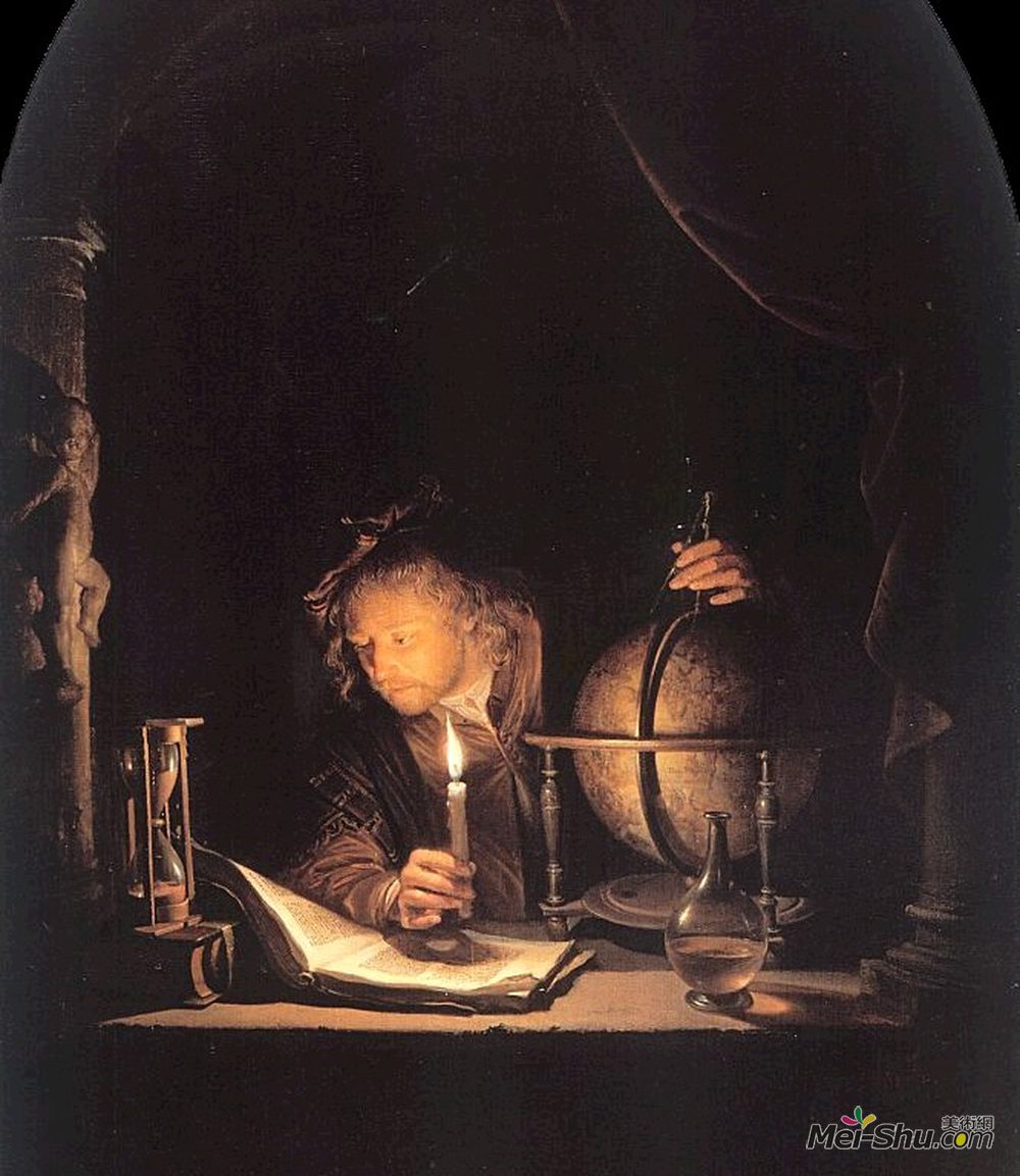 格利特窦(Gerrit Dou)高清作品《烛光天文学家》