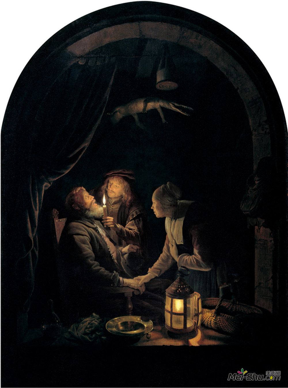 格利特窦(Gerrit Dou)高清作品《烛光牙医》