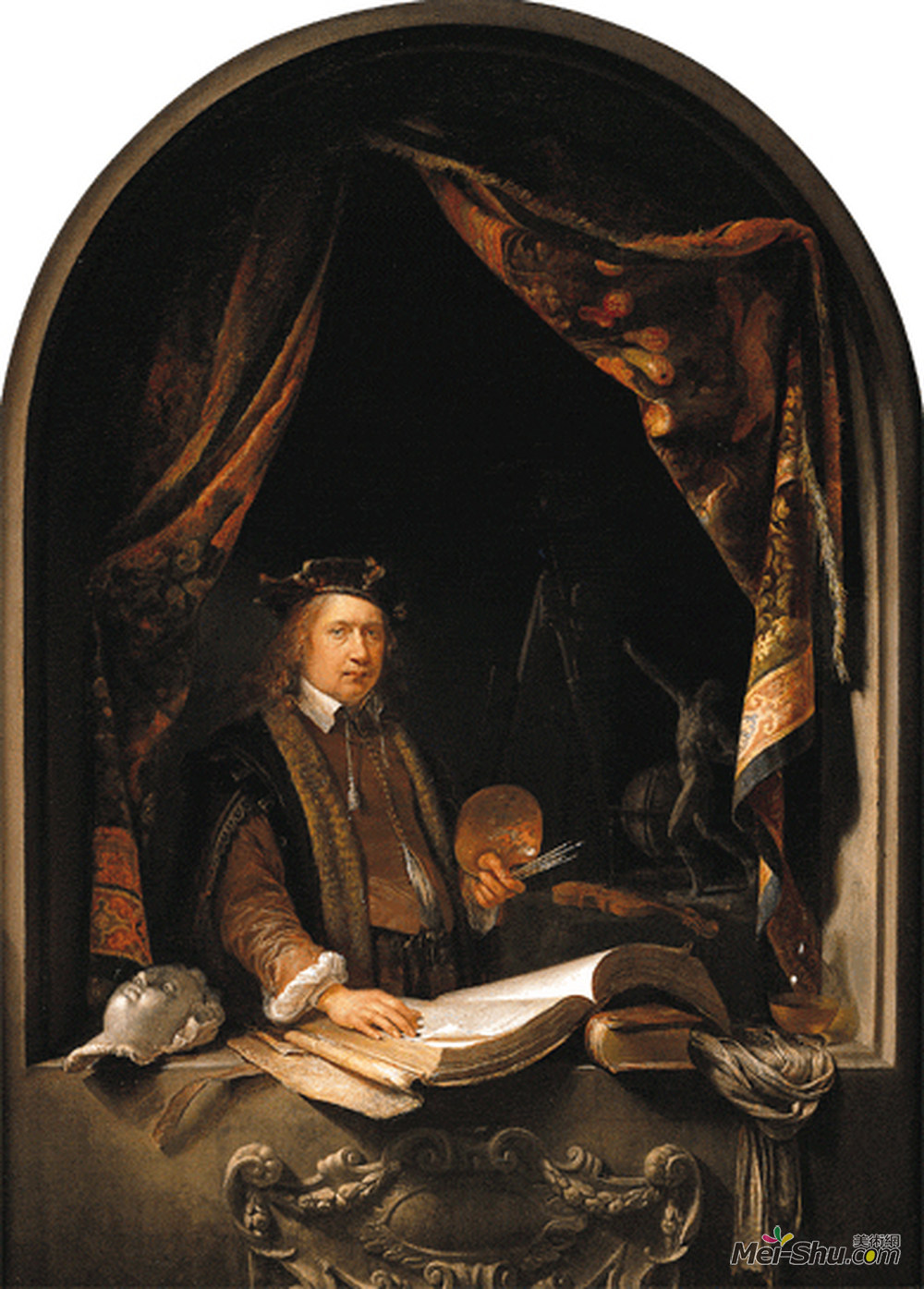 格利特窦(Gerrit Dou)高清作品《自画像》