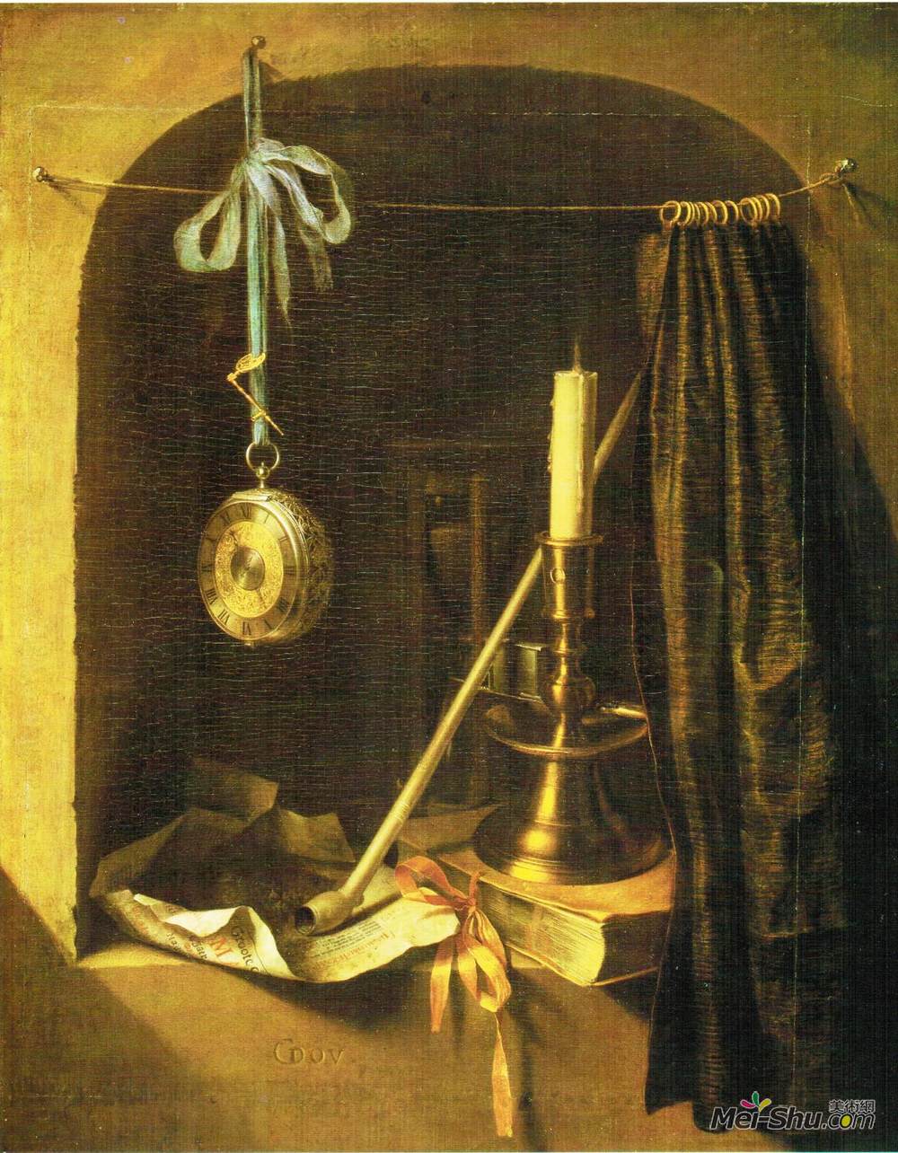 格利特窦(Gerrit Dou)高清作品《烛光静物》