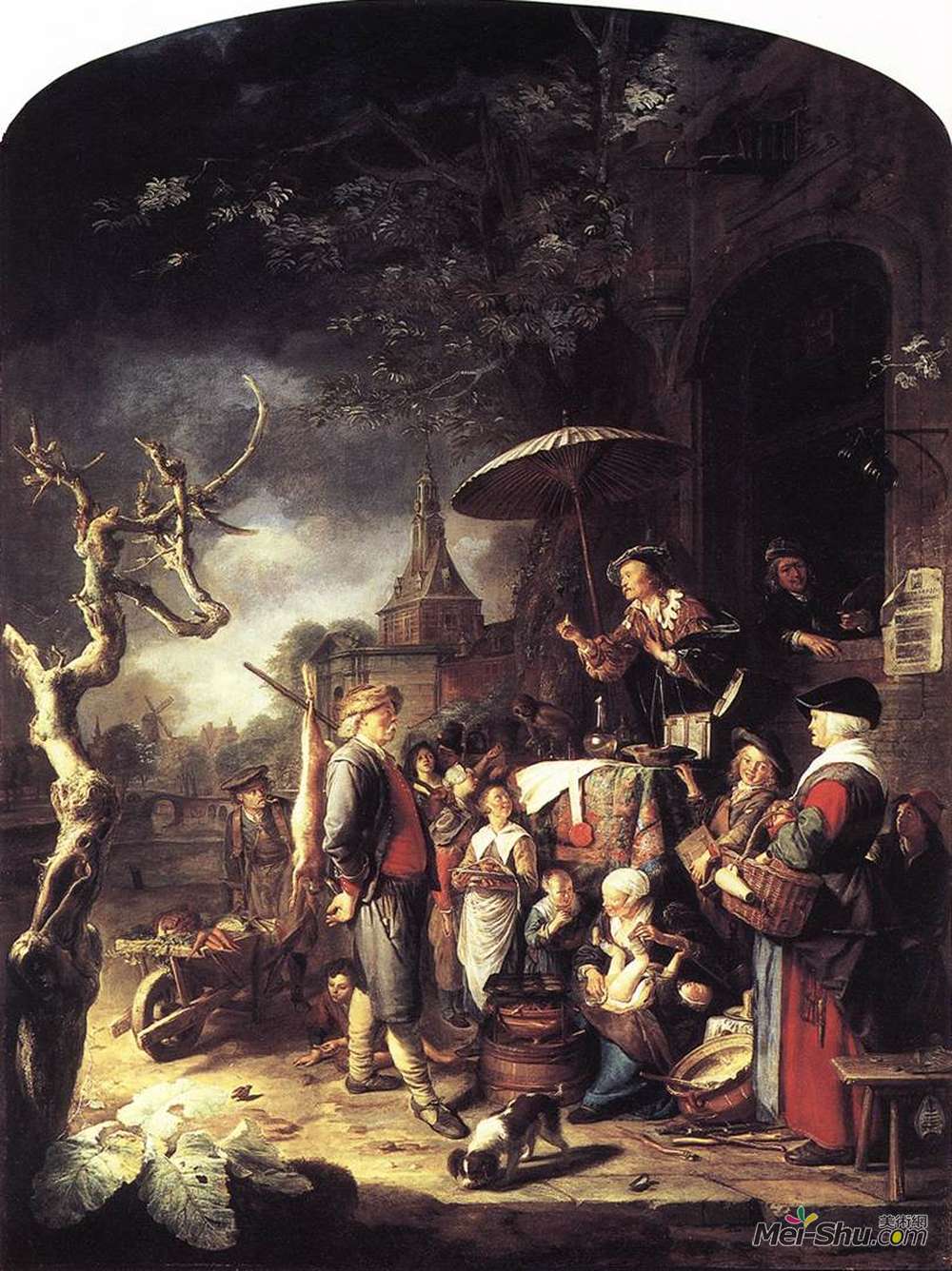 格利特窦(Gerrit Dou)高清作品《江湖医生》