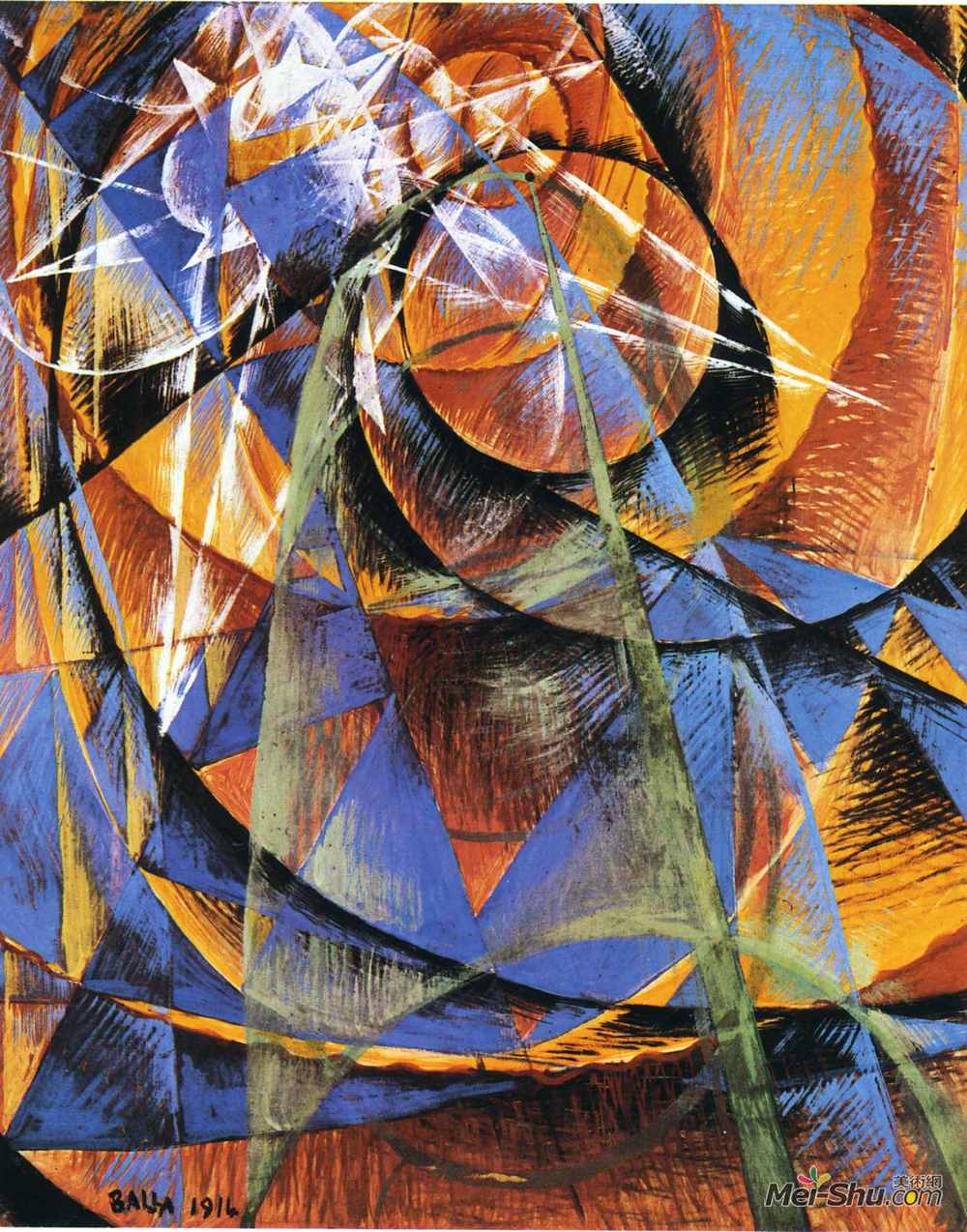 贾科莫·巴拉(Giacomo Balla)高清作品《行星水星在太阳前面经过》
