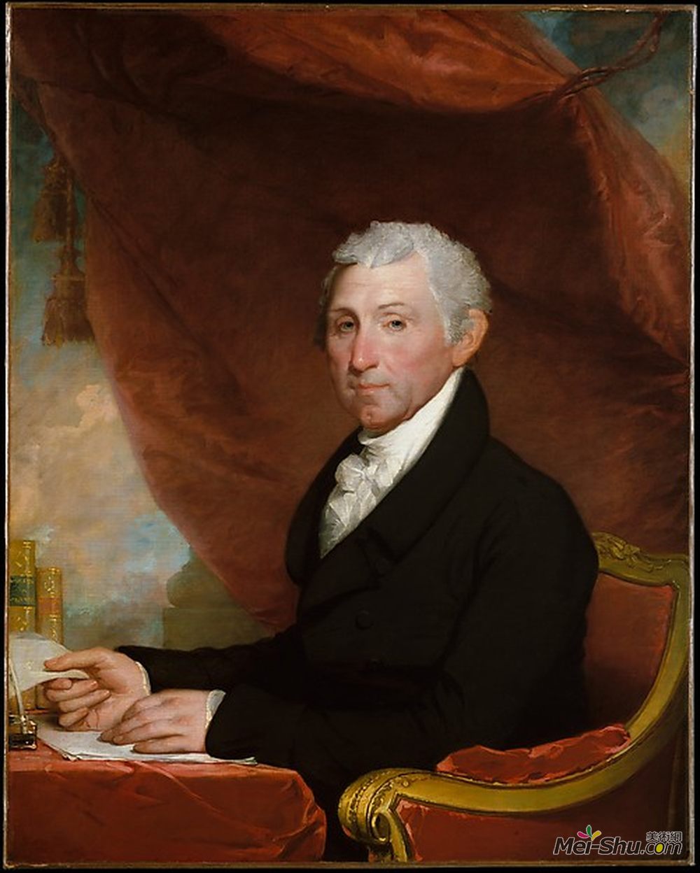 吉尔伯特·斯图尔特(Gilbert Stuart)高清作品《杰姆斯梦露》