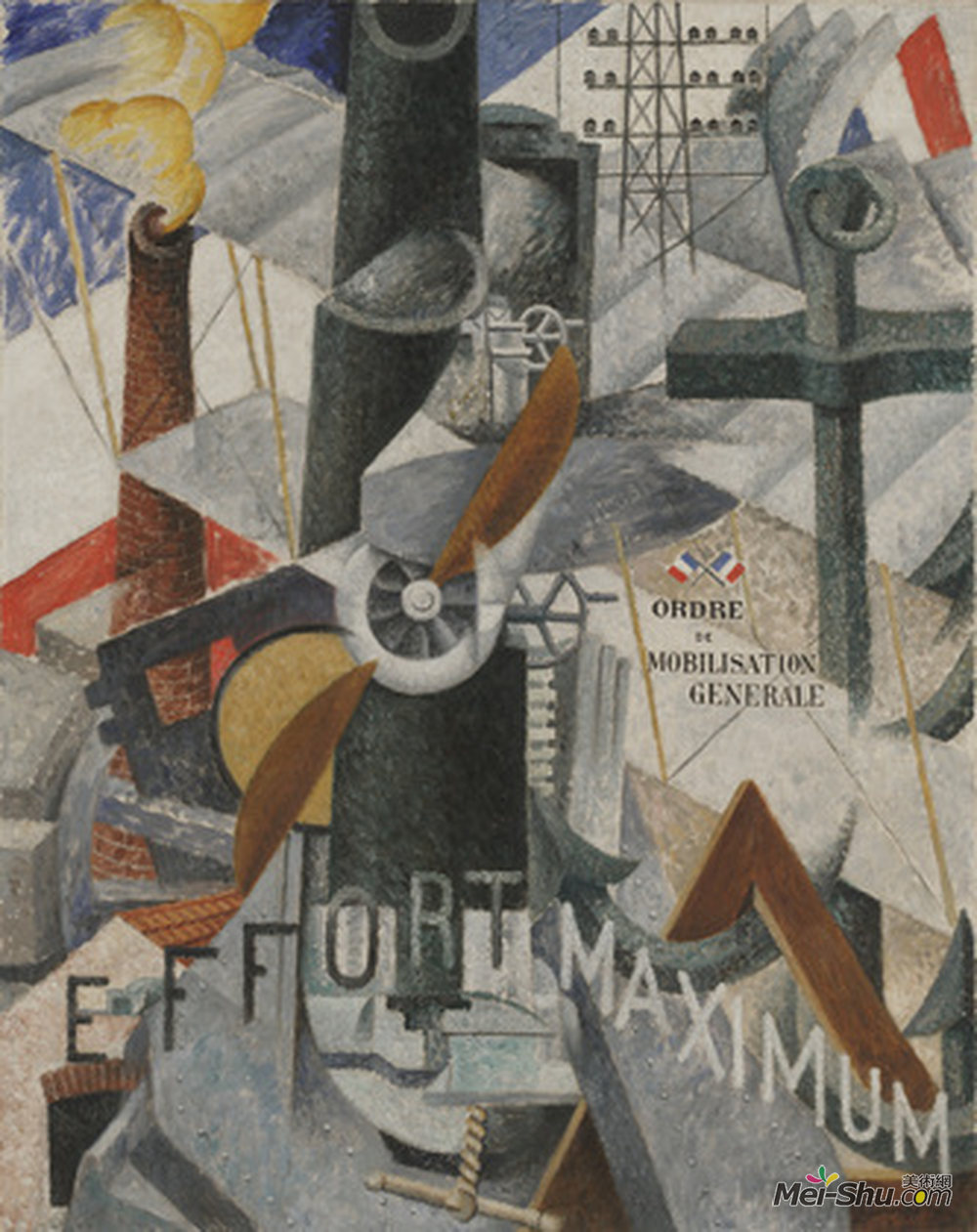 吉诺·塞韦里(Gino Severini)高清作品《Visual Synthesis of the Idea: "War"》