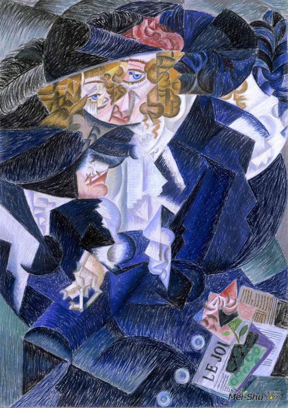 吉诺·塞韦里(Gino Severini)高清作品《Portrait of Madame M.S.》