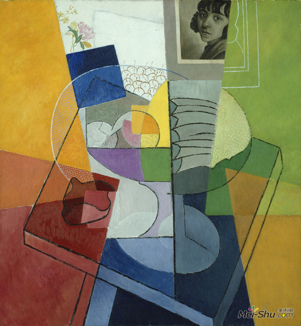 吉诺·塞韦里(Gino Severini)高清作品《静物。颜色的离心膨胀。》