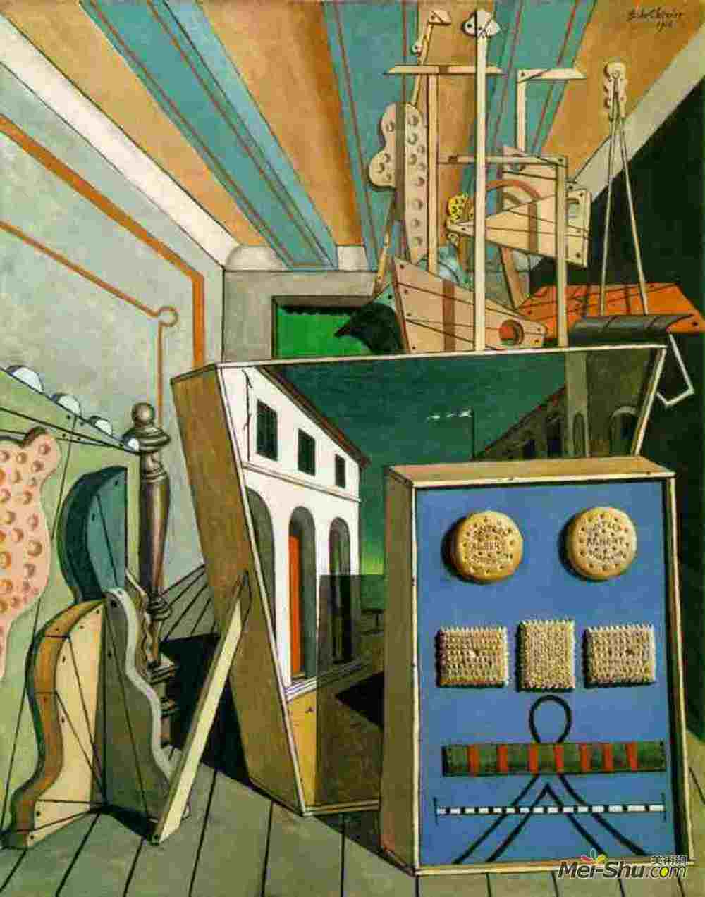 乔治·德·基里科(Giorgio de Chirico)高清作品《形而上学的饼干内部》