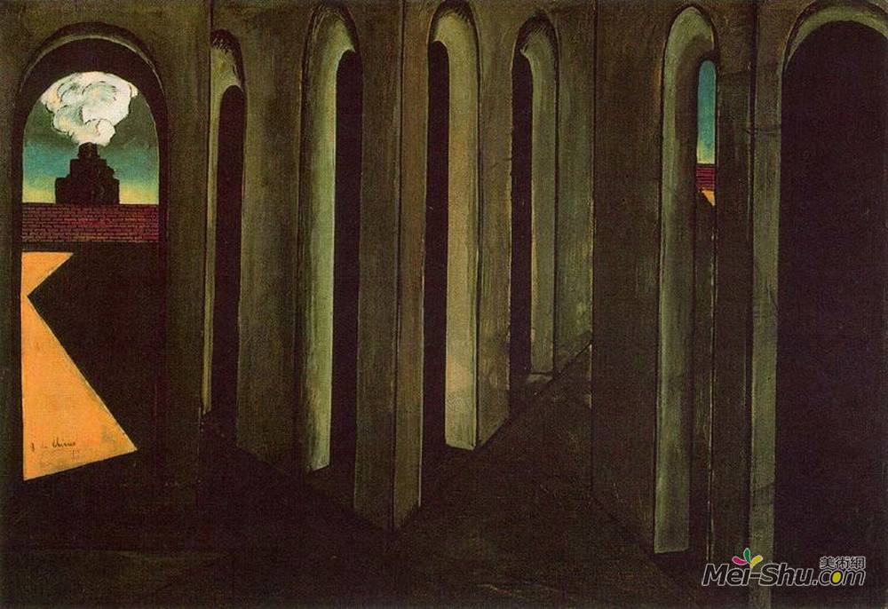 乔治·德·基里科(Giorgio de Chirico)高清作品《忧心忡忡的旅程》
