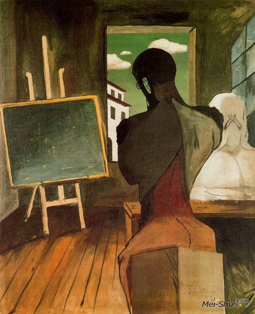 乔治·德·基里科(Giorgio de Chirico)高清作品《哲学家与诗人》
