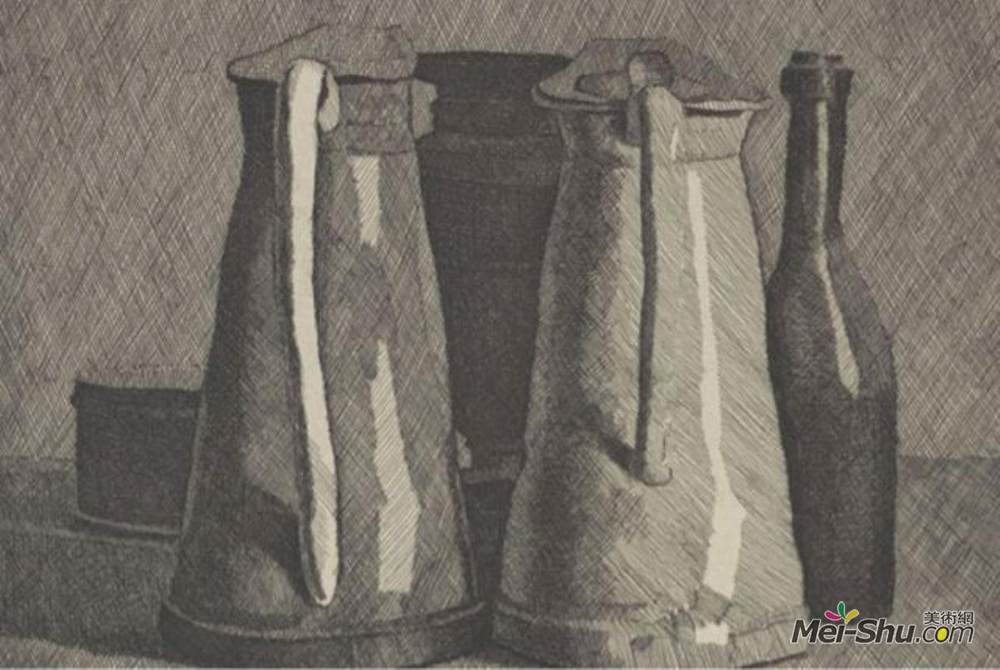 乔治·莫兰迪(Giorgio Morandi)高清作品《有五个物体的静物》