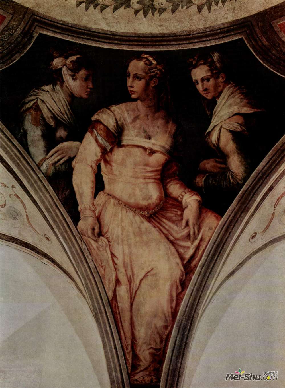 乔治·瓦萨里(Giorgio Vasari)高清作品《尼古拉·巴契和阿雷佐女贵族肖像》