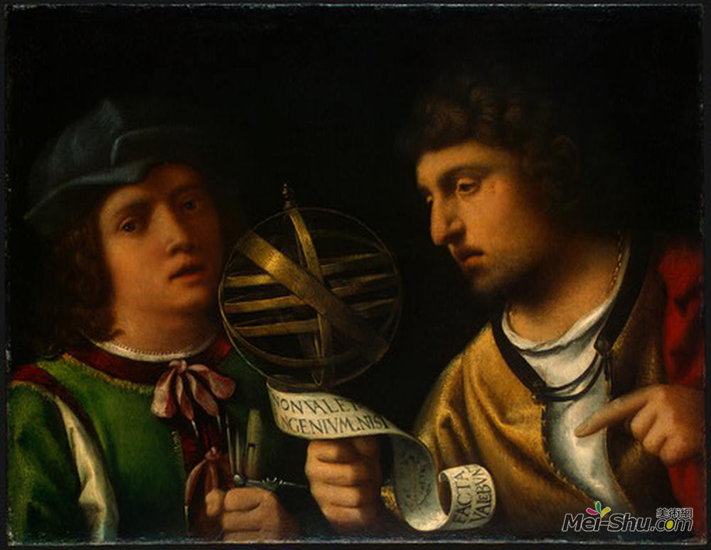 乔尔乔内(Giorgione)高清作品《Giovanni Borgherini and His Tutor》