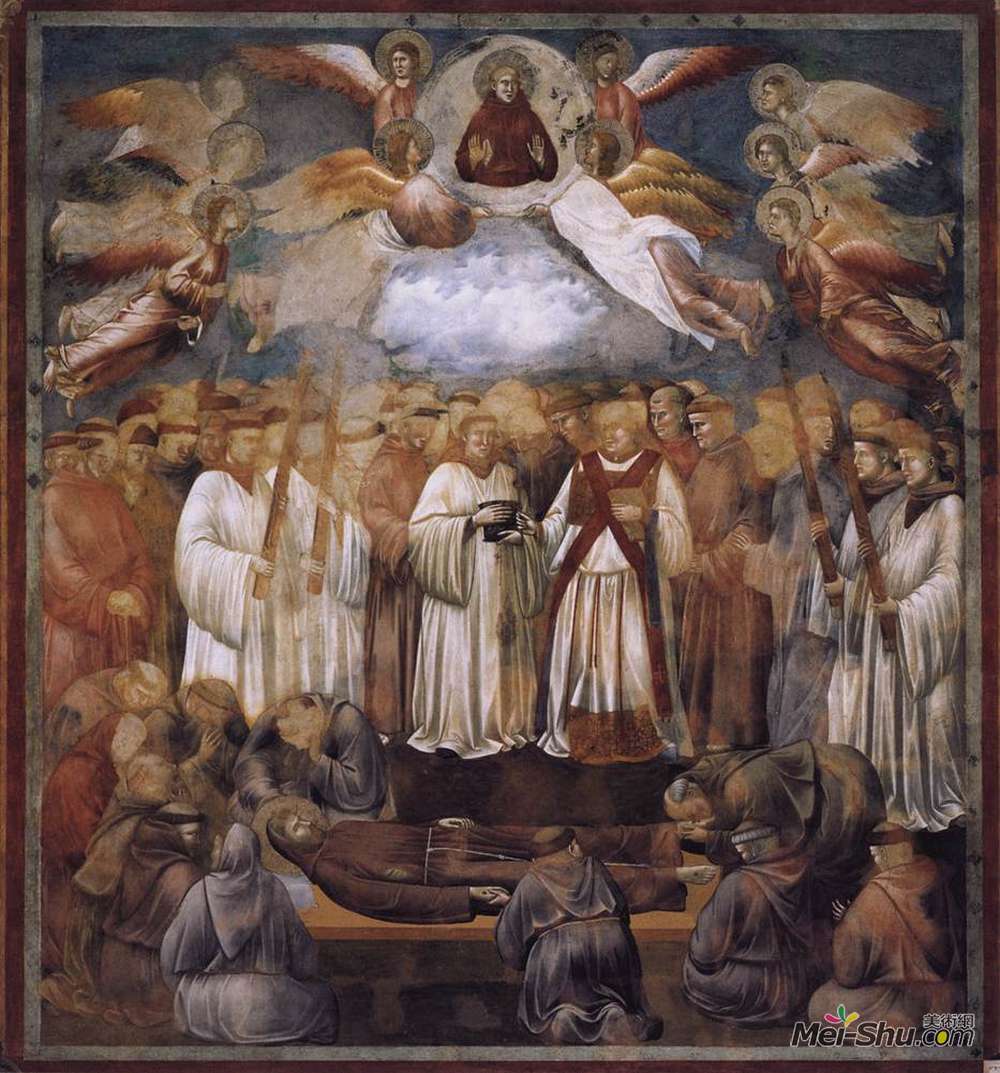 乔托·迪·邦多内(Giotto)高清作品《圣弗兰西斯的死亡与提升》