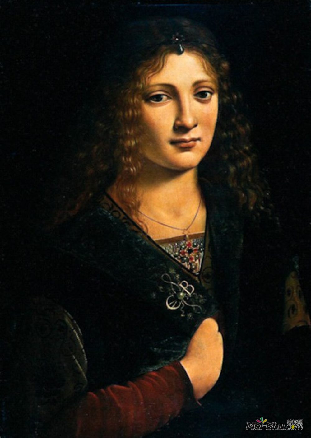 乔瓦尼·安东尼奥·博塔费奥(Giovanni Antonio Boltraffio)高清作品《Portrait alleged to be of Anne Whateley (in fact likely to b》