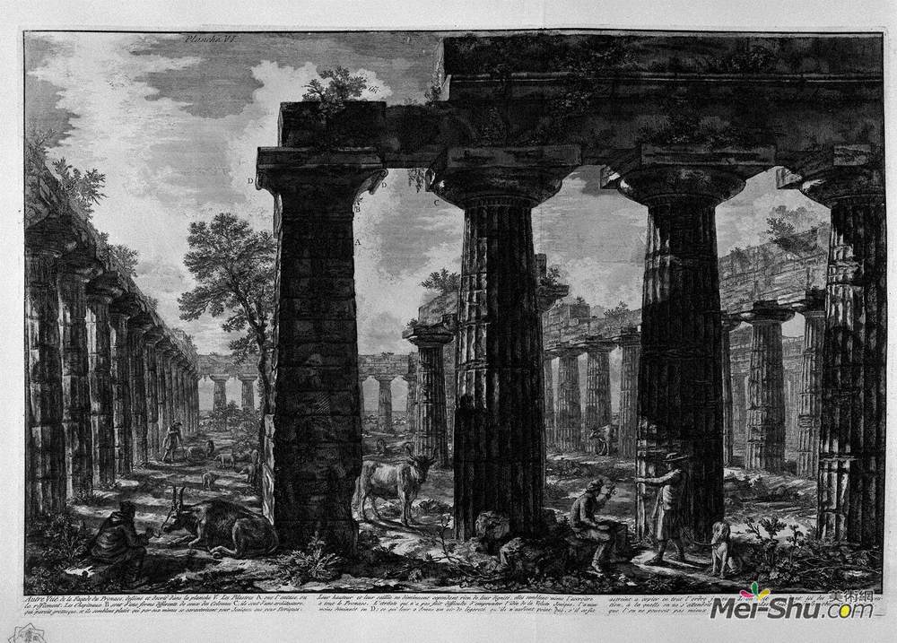 乔瓦尼·巴蒂斯塔·皮拉内西(Giovanni Battista Piranesi)高清作品《Another view of the facade of the pronaos》