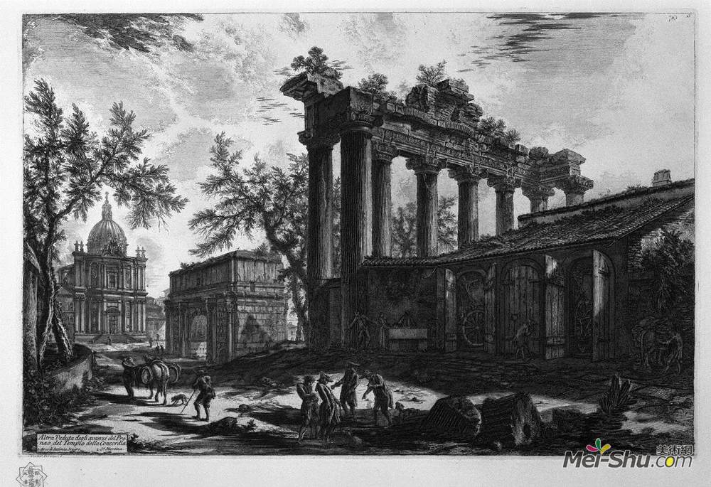乔瓦尼·巴蒂斯塔·皮拉内西(Giovanni Battista Piranesi)高清作品《另一个观点的遗迹的普拉奥斯庙》