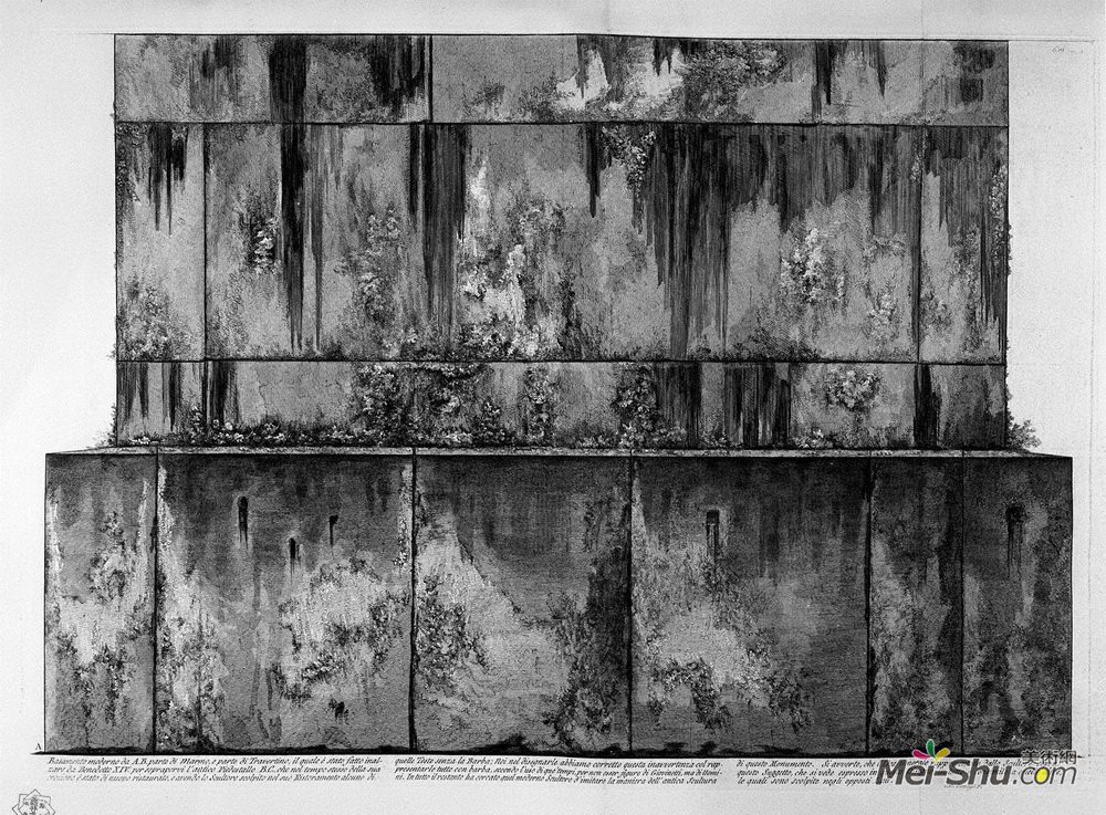 乔瓦尼·巴蒂斯塔·皮拉内西(Giovanni Battista Piranesi)高清作品《Piedeistallo other side of the relief (two branches)》