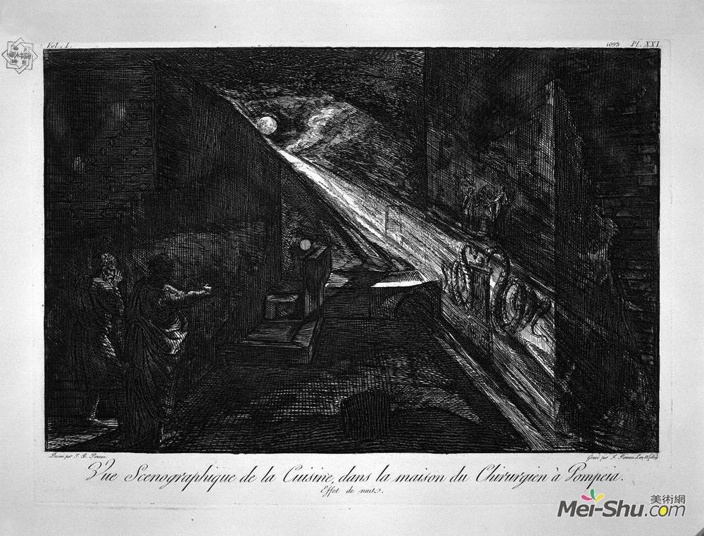 乔瓦尼·巴蒂斯塔·皮拉内西(Giovanni Battista Piranesi)高清作品《同一厨房的平面图和立面图》