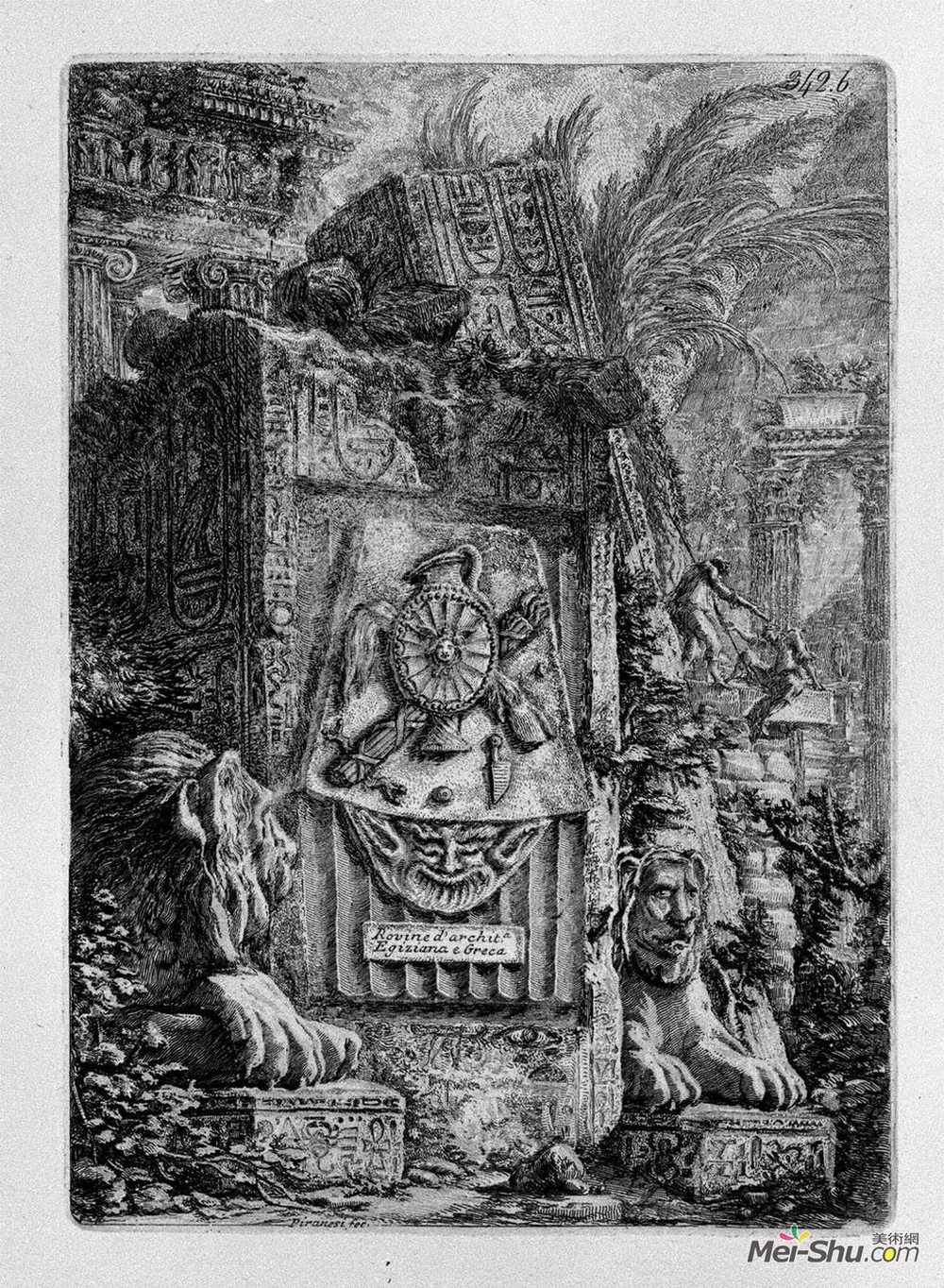 乔瓦尼·巴蒂斯塔·皮拉内西(Giovanni Battista Piranesi)高清作品《埃及和希腊建筑遗址》