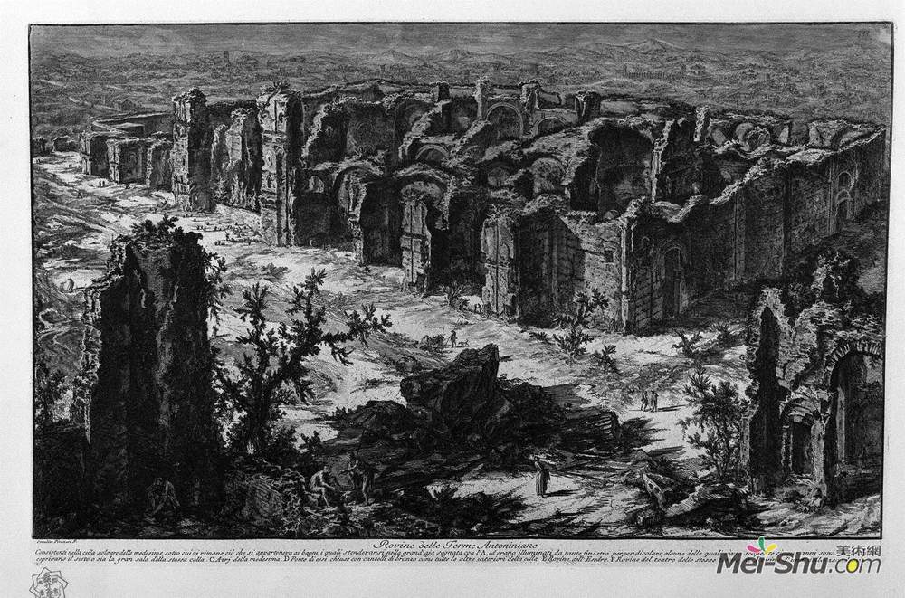 乔瓦尼·巴蒂斯塔·皮拉内西(Giovanni Battista Piranesi)高清作品《安东尼浴场的废墟》