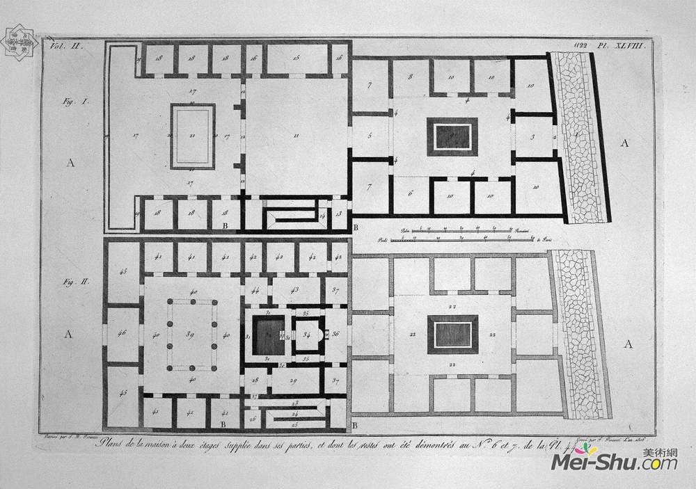 乔瓦尼·巴蒂斯塔·皮拉内西(Giovanni Battista Piranesi)高清作品《房子的剖面图》