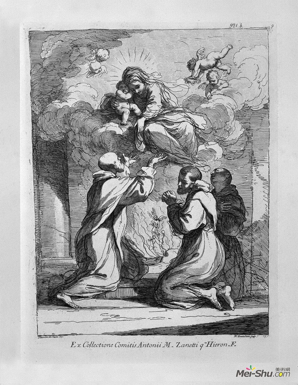 乔瓦尼·巴蒂斯塔·皮拉内西(Giovanni Battista Piranesi)高清作品《圣母圣婴出现三个宗教膝盖》
