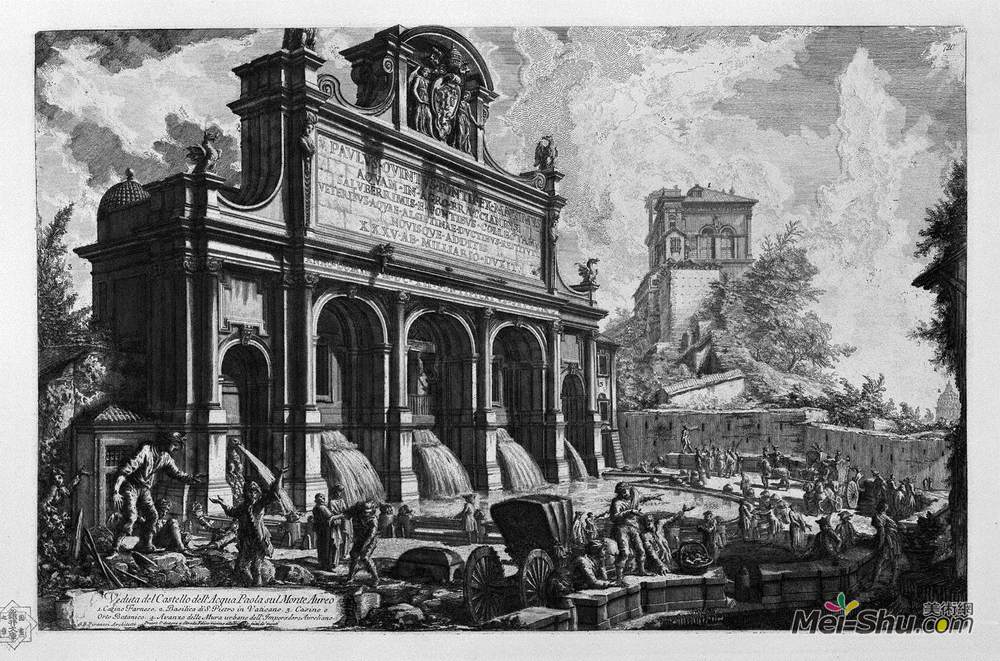 乔瓦尼·巴蒂斯塔·皮拉内西(Giovanni Battista Piranesi)高清作品《The Castle of the Acqua Felice》