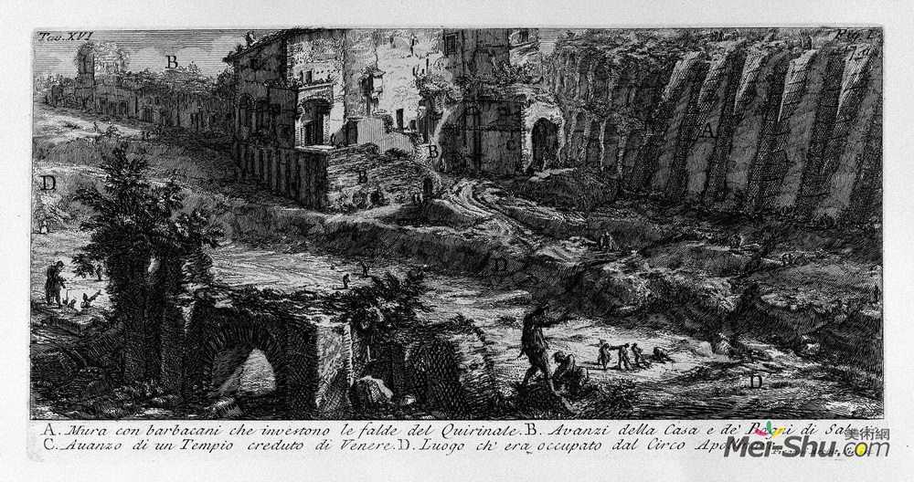 乔瓦尼·巴蒂斯塔·皮拉内西(Giovanni Battista Piranesi)高清作品《The Roman antiquities, t. 1, Plate XVI》