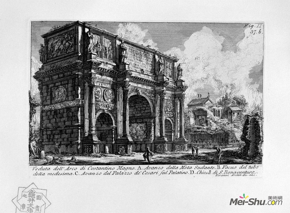 乔瓦尼·巴蒂斯塔·皮拉内西(Giovanni Battista Piranesi)高清作品《The Roman antiquities, t. 1, Plate XXXVI》