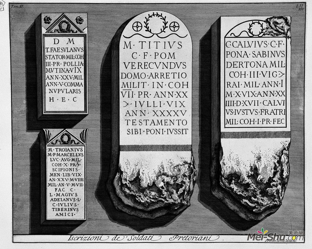 乔瓦尼·巴蒂斯塔·皮拉内西(Giovanni Battista Piranesi)高清作品《The Roman antiquities, t. 2, Plate LII. Registration of `Sol》