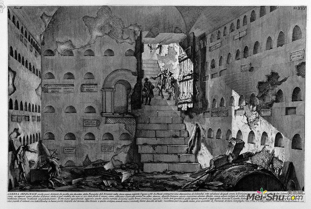 乔瓦尼·巴蒂斯塔·皮拉内西(Giovanni Battista Piranesi)高清作品《The Roman antiquities, t. 2, Plate XVI. Inscriptions and fra》